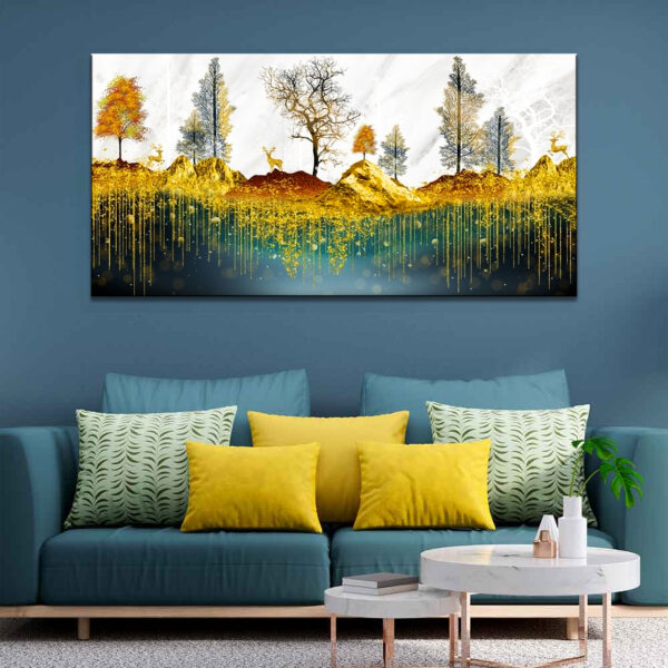 Beautiful Golden Nature Arts Canvas Wall Painting
