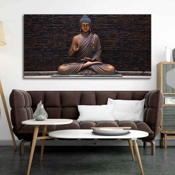 Lord Buddha Meditating Statue Canvas Wall Painting