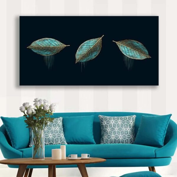 Abstract Green Leaf Canvas Wall Painting