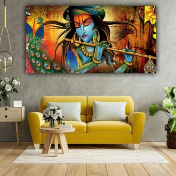 Classic Lord Krishna Beautiful Canvas Wall Painting