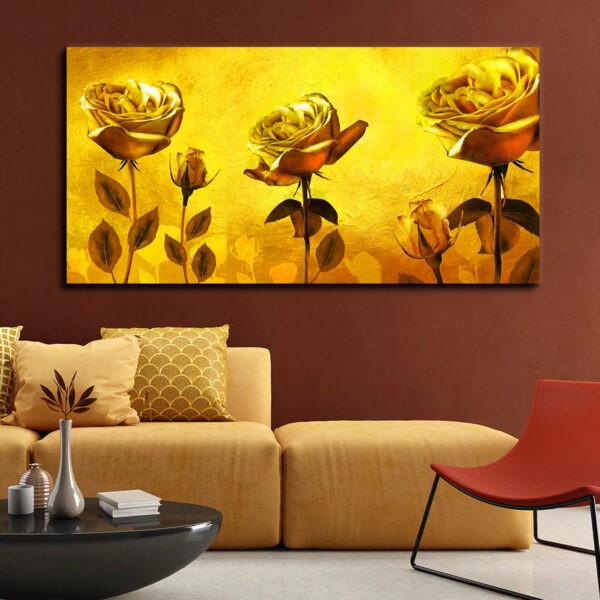 Beautiful Golden Roses - Canvas Wall Painting