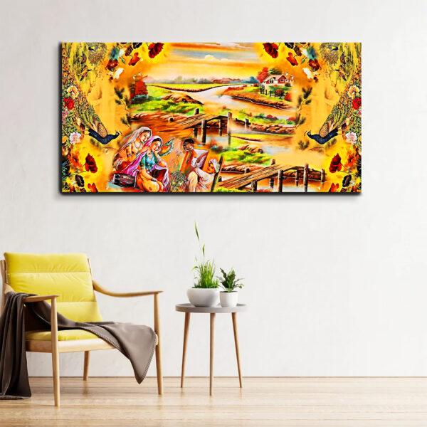 Village Modern Art Canvas Wall Painting