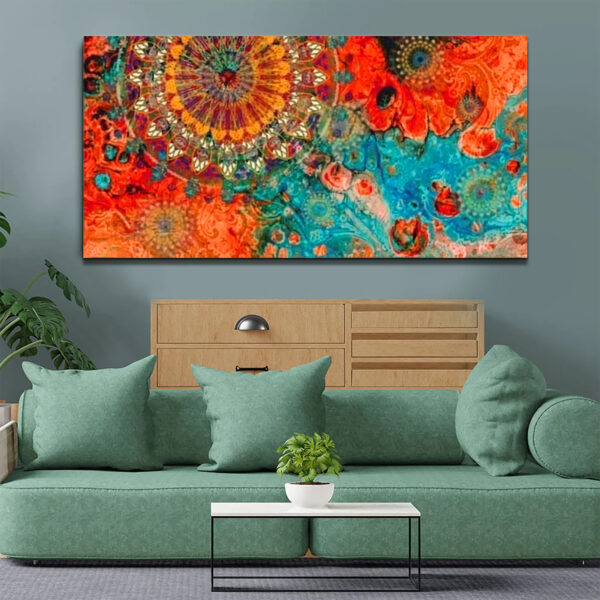 Mandala Colorful Dark Eyes Madhubani Art Canvas Wall Painting