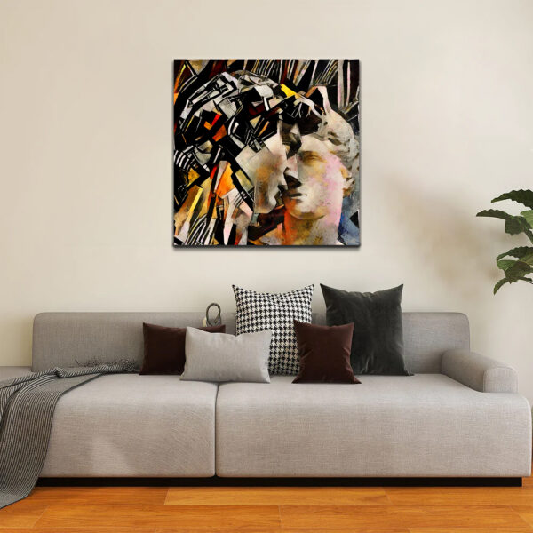Ancient Sculpture Style of Abstraction of Cubism Wall Painting