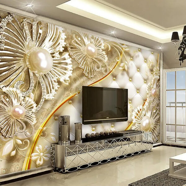 Diamond Flower Luxury HD 3d Non-Woven Wallpaper