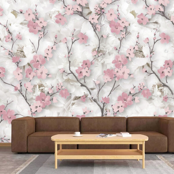 Pink Floral & Botanical Multicolor Self-adhesive Vinyl Wallpaper
