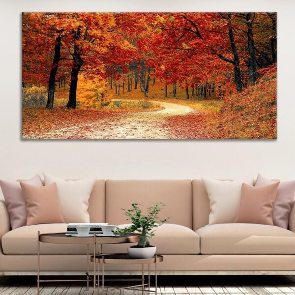 Beautiful Autumn Forest Canvas Wall Painting