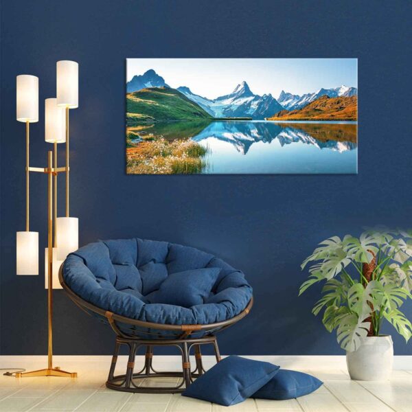 Sunrise View of Switzerland Nature Abstract Canvas Wall Painting