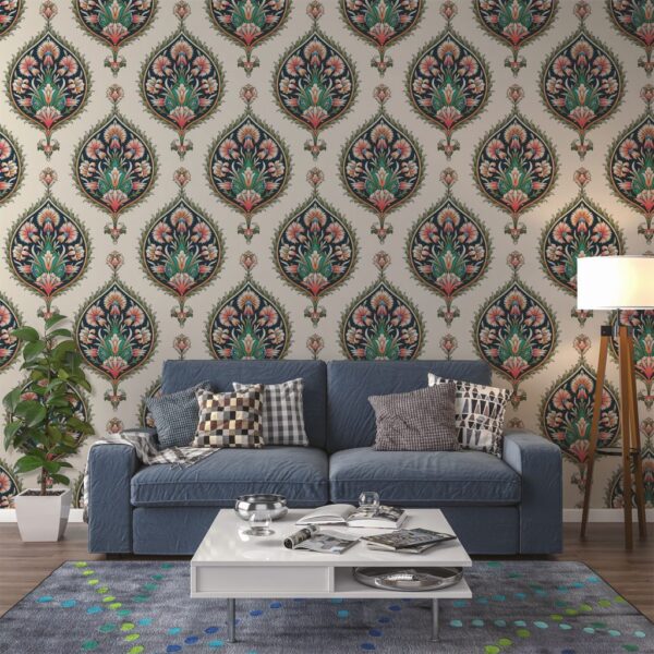 Seamless Mughal Motif Bunch Seamless Pattern Background Wallpaper Non-Woven Wallpaper