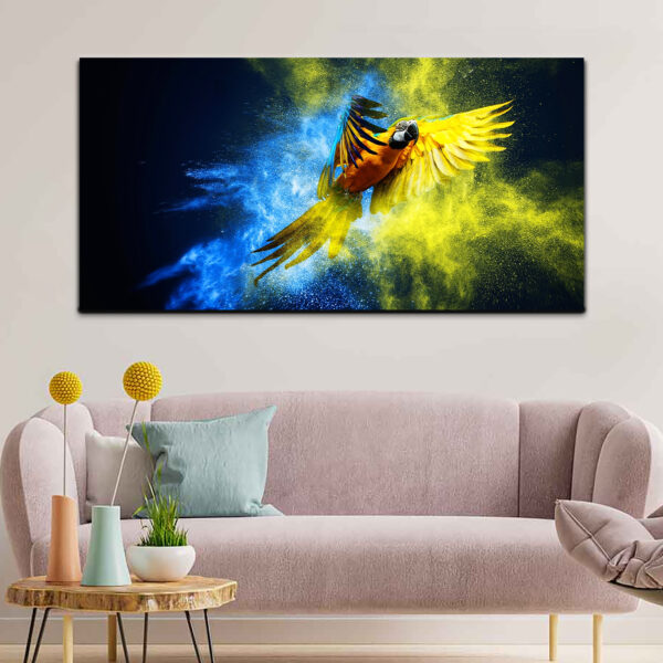 Colorful Flying Parrot Canvas Wall Painting