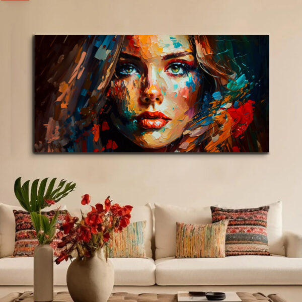 Modern Art Women Face Canvas Wall Painting