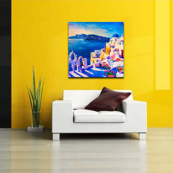 Greece Island Modern Art Scenery View Canvas Wall Painting