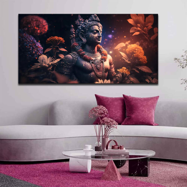 Lord Shiva Abstract Canvas Wall Painting