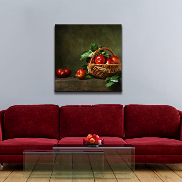 Fruit Basket Apples Canvas Wall Painting