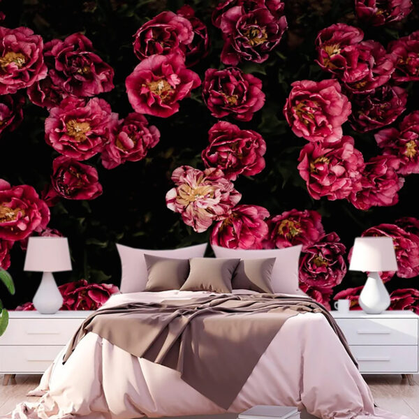 Dark Floral Flowers Self-adhesive Vinyl Wallpaper
