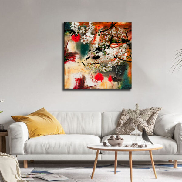Spring Motif Abstract Background Oil Canvas Wall Painting
