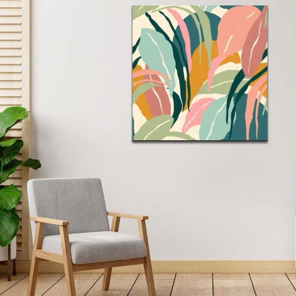 Colorful Tropical Leaves Canvas Wall Painting