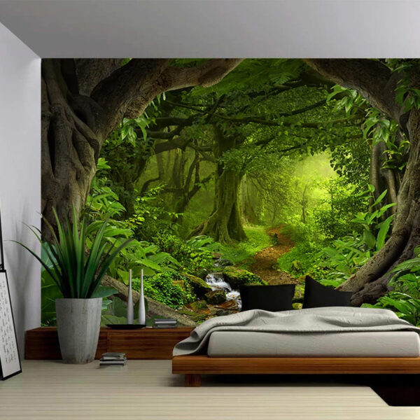 Jungles with River in Southeast Asia View Self-adhesive Vinyl Wallpaper