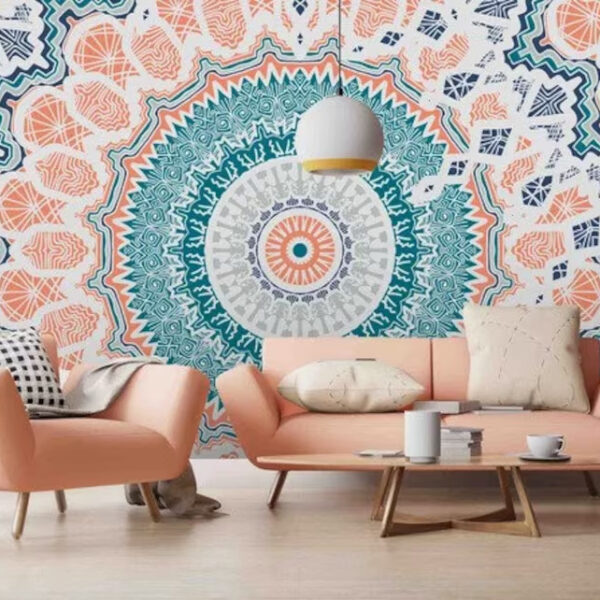 Arabic Seamless Mandala Pattern Self-adhesive Vinyl Wallpaper