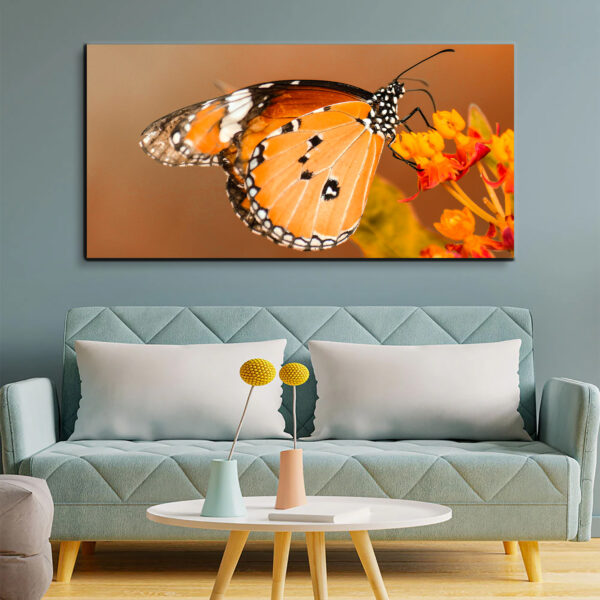 Beautiful Butterfly On Flower Canvas Wall Painting
