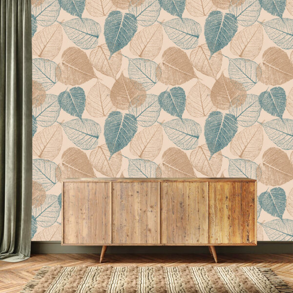 Retro Leaf Mural Seamless Pattern Leaf Wallpaper Non-Woven Wallpaper