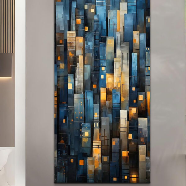 The Blue City Abstract Textures Canvas Wall Painting