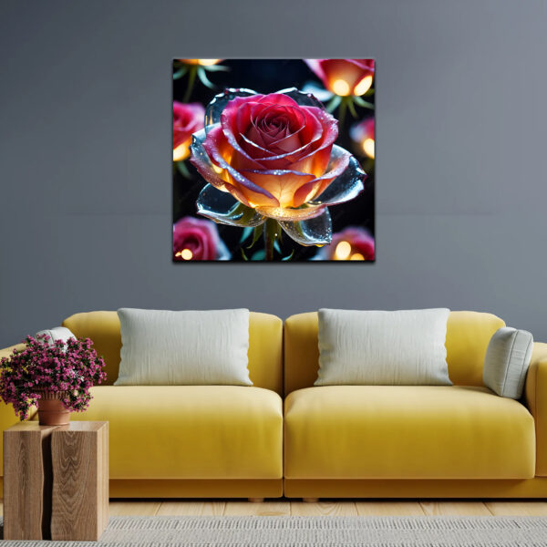 Modern Art 3d Rose Light Raising Canvas Wall Painting