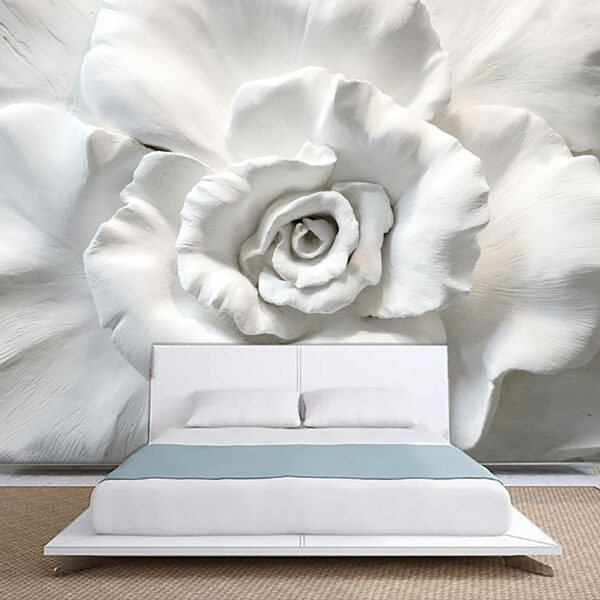 3D Beautiful Flowers Rose Mural Luxury Non-Woven Wallpaper