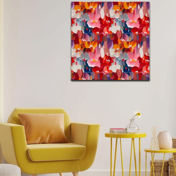 Abstract Flowers Art Seamless Pattern Oil Painting Canvas Wall Painting