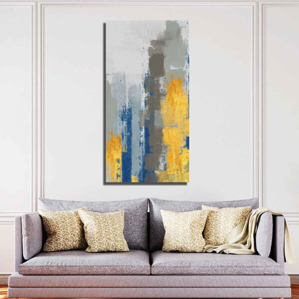 Beautiful Blue and Gold Abstract Canvas