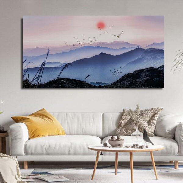 Beautiful Morning in the Mountains Scenery Art Canvas Wall Painting