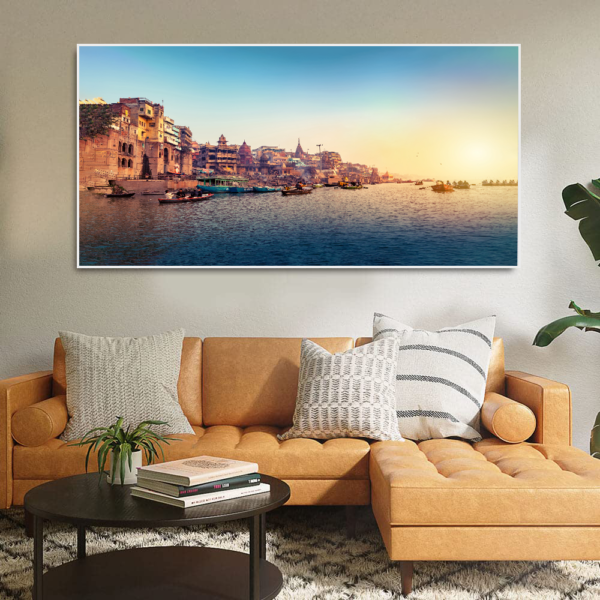 Beautiful Dashashwamedh Ghat floating frame Canvas