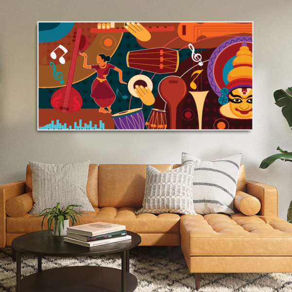 Beautiful Dance & Music Instruments Floating Frame Canvas